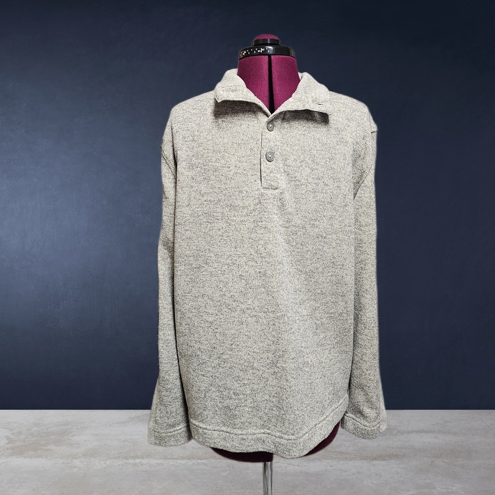 Van Heusen Classic Fit Natural Tan Flex Stretch Long Sleeve Knit Sweater